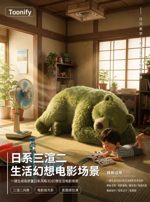 日系三渲二生活幻想电影场景