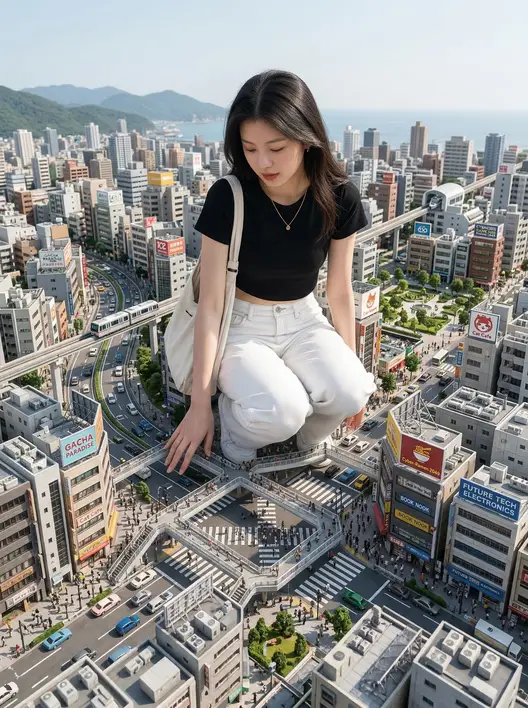 一键生成超现实巨人城市视觉艺术