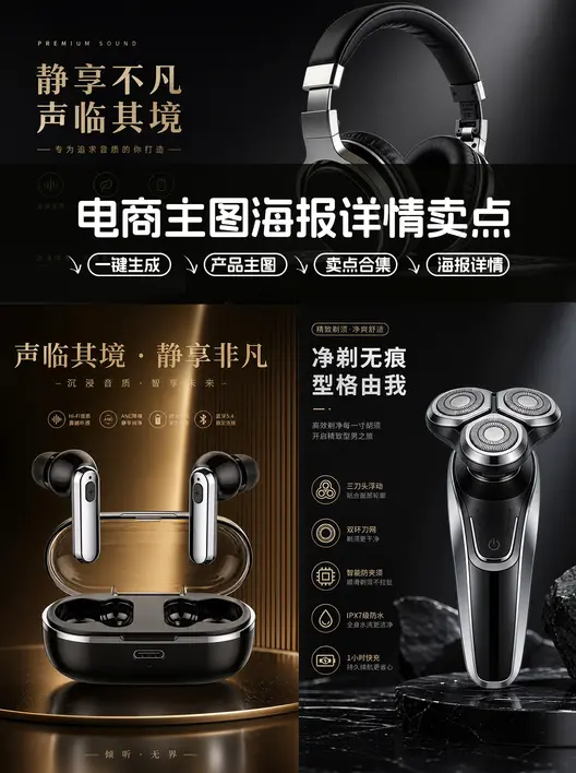 电商主图详情页卖点介绍版式设计产品海报