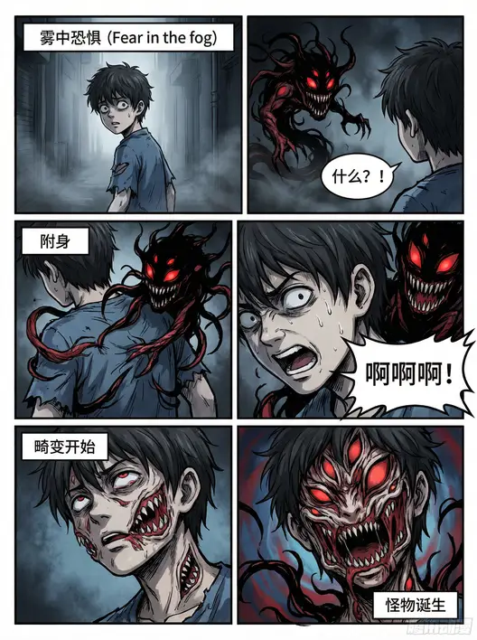 六宫格恐怖漫画