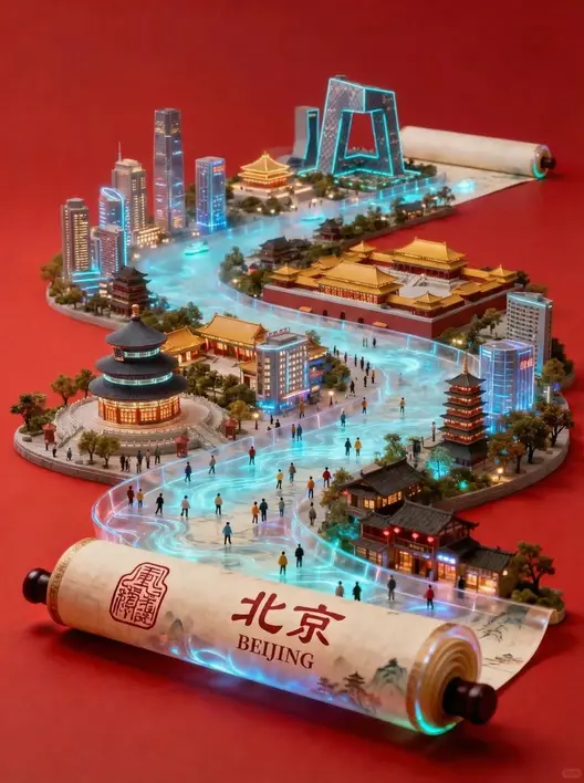 地方文旅卷轴海报