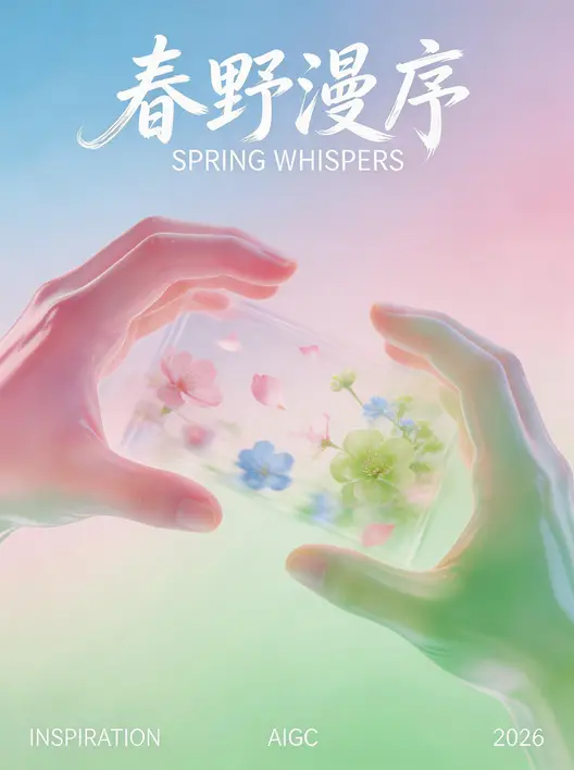 春天氛围感高级艺术海报