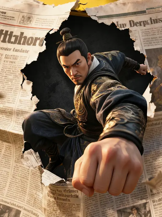 一键撕开报纸突破次元壁
