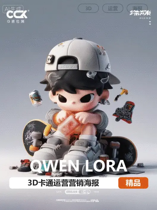 Qwen-3D卡通运营营销海报