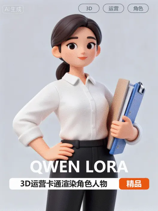 Qwen-3D运营卡通渲染角色人物