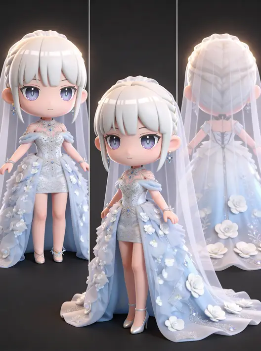 一键生成Q版3D三视图形象