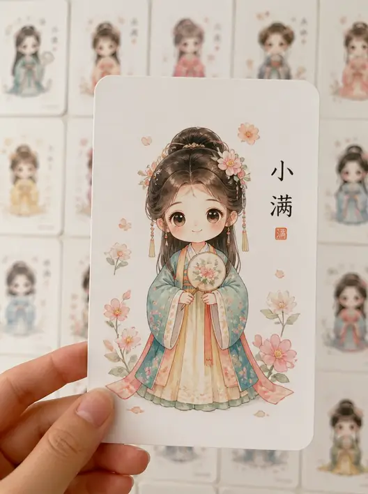 手持 Q 版角色卡片通用生成模板