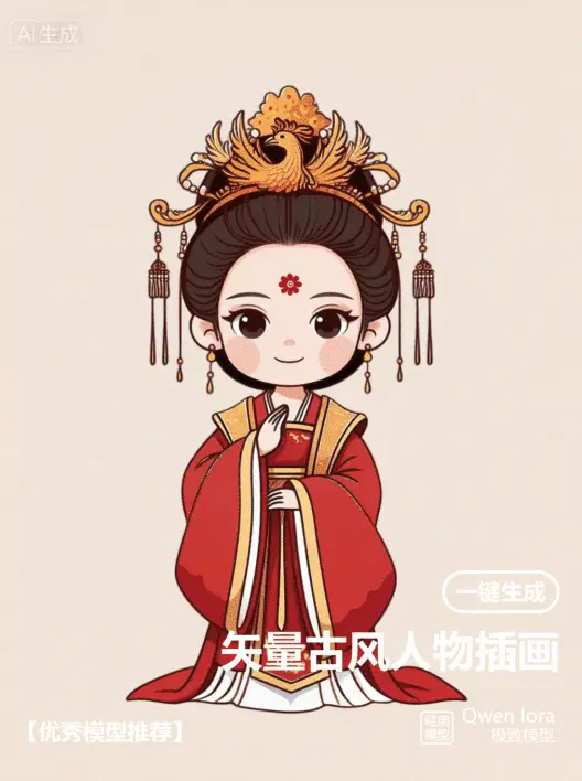 Qwen_矢量古风人物插画