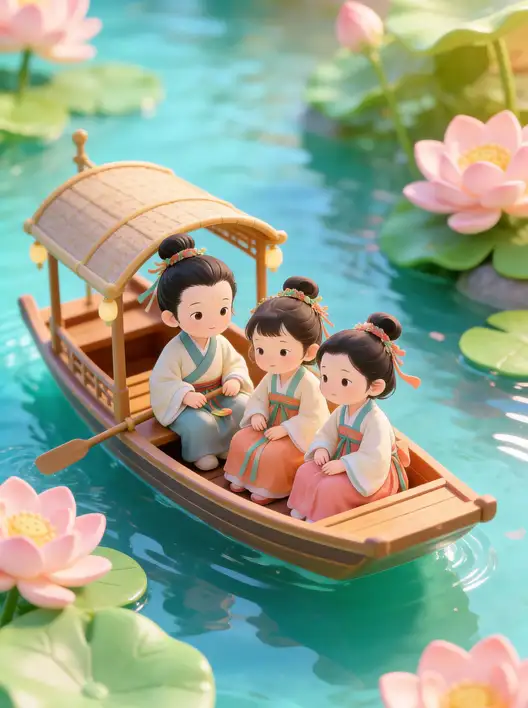 国风粘土手办风 3D 渲染