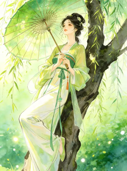 新国风治愈系古风插画