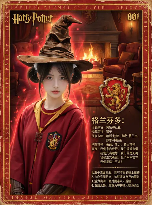 一键生成哈利波特学院卡片