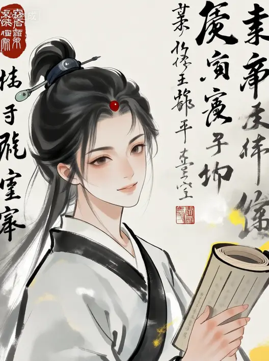Qwen_国风二次元角色插画