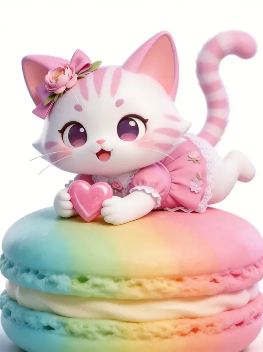 软萌治愈系少女猫3D拟人