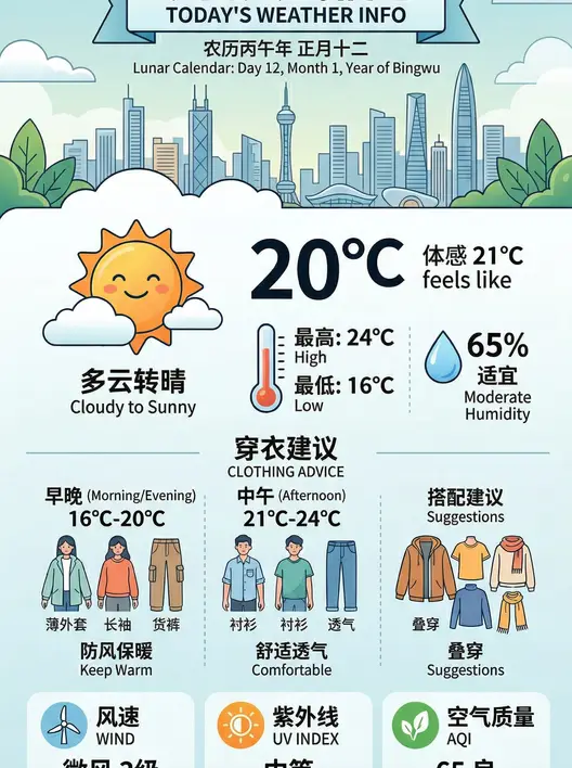 天气预报丨每日天气信息图