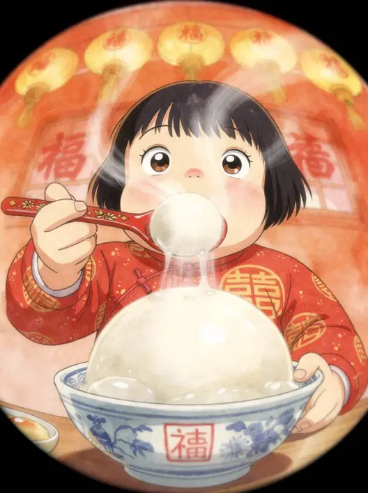 【宫崎骏风格】新年暖绘 汤圆小美