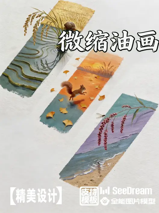 一抹油画微缩场景3D视觉设计