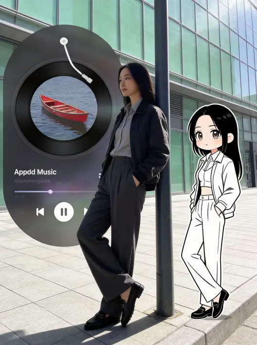真人+Q版+音乐播放器｜三合一创意大片